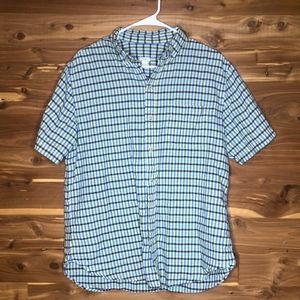 Fossil Short Sleeve Plaid Button Down Mens L